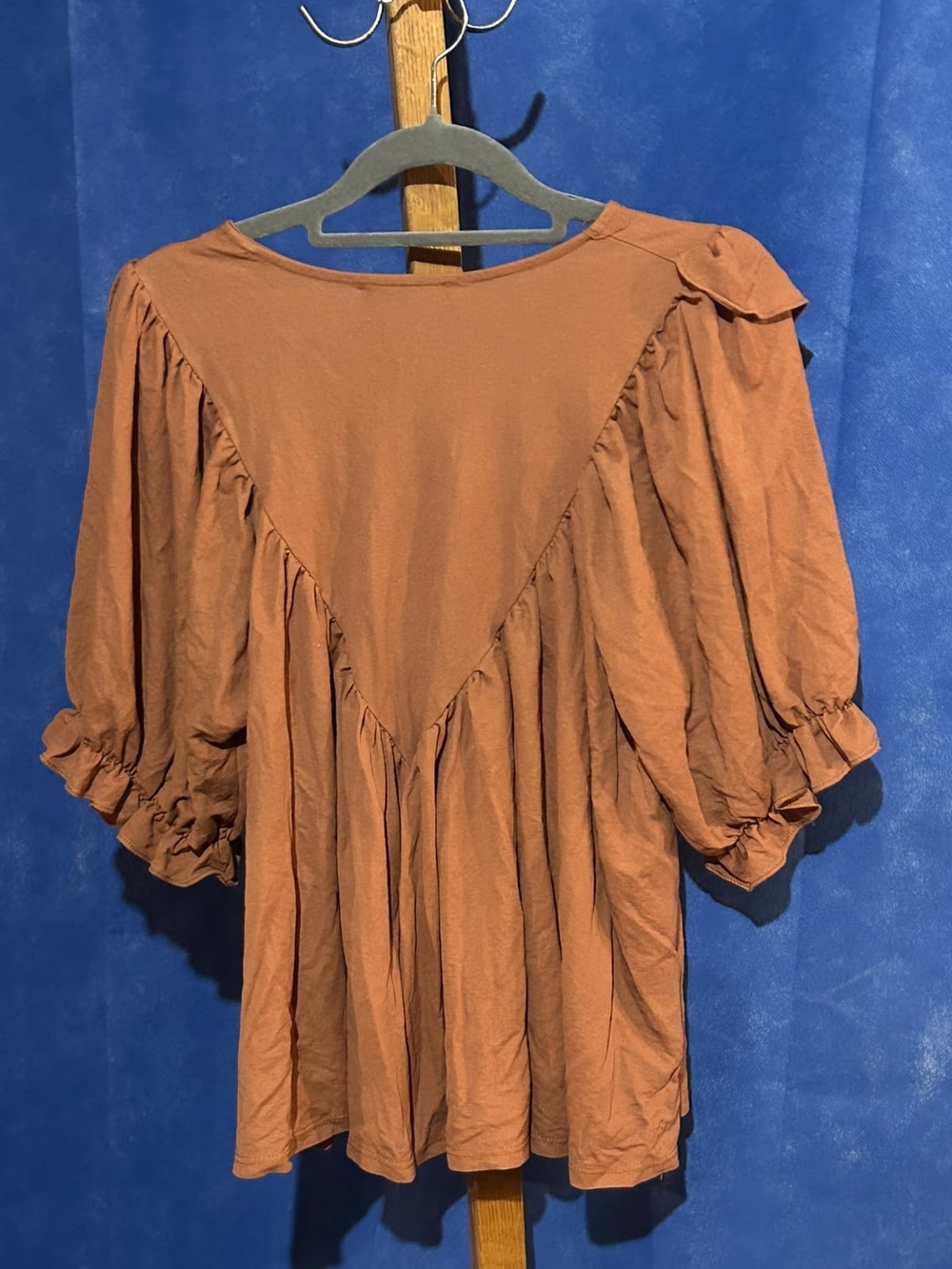 COS Rust Ruffle Peasant Tunic - Women's - Picture 2 of 3